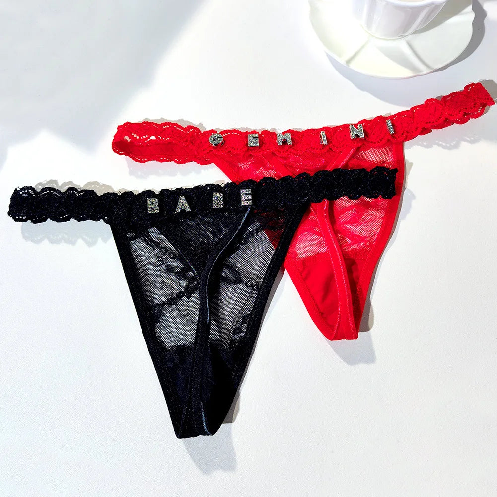 LACYLOVE: Personalized Crystal Lace Underwear