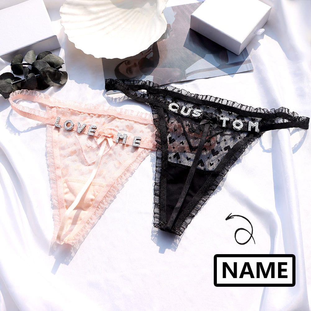 LACYLOVE: Personalized Crystal Lace Underwear
